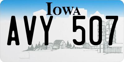 IA license plate AVY507