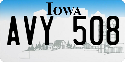 IA license plate AVY508