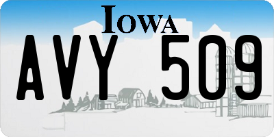 IA license plate AVY509