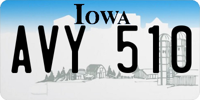 IA license plate AVY510