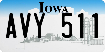 IA license plate AVY511