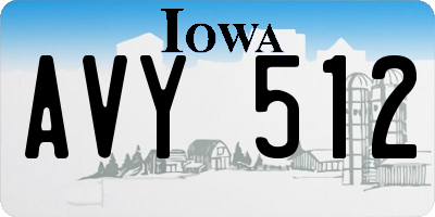 IA license plate AVY512