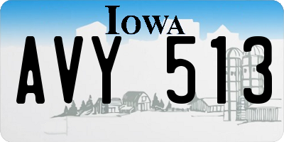 IA license plate AVY513