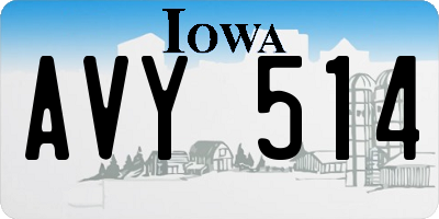 IA license plate AVY514