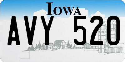 IA license plate AVY520