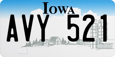 IA license plate AVY521