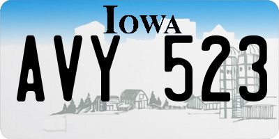 IA license plate AVY523