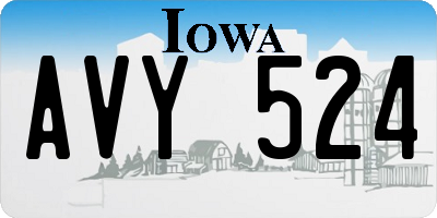 IA license plate AVY524