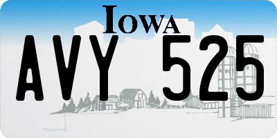 IA license plate AVY525