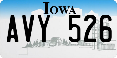 IA license plate AVY526