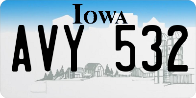 IA license plate AVY532