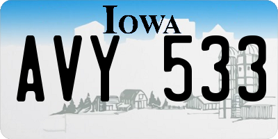 IA license plate AVY533