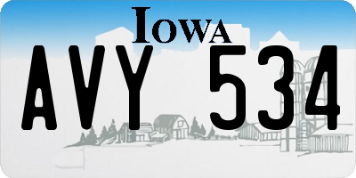 IA license plate AVY534