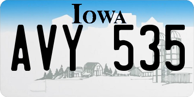 IA license plate AVY535