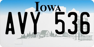 IA license plate AVY536