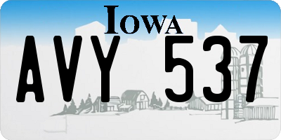 IA license plate AVY537
