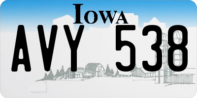 IA license plate AVY538