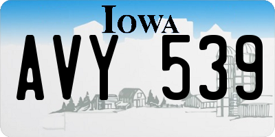 IA license plate AVY539