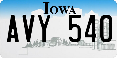 IA license plate AVY540