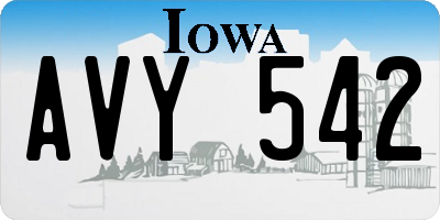 IA license plate AVY542