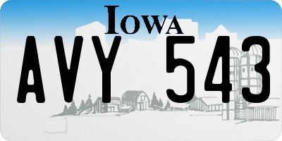 IA license plate AVY543