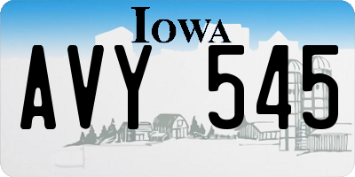IA license plate AVY545