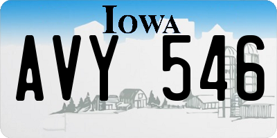 IA license plate AVY546