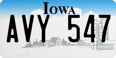 IA license plate AVY547