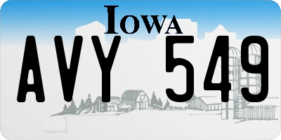 IA license plate AVY549