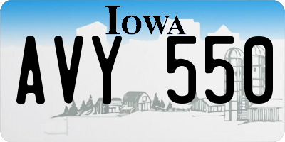 IA license plate AVY550