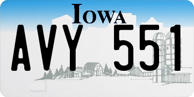 IA license plate AVY551