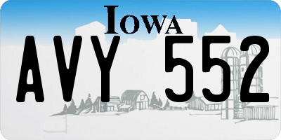 IA license plate AVY552