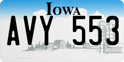 IA license plate AVY553