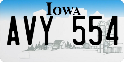 IA license plate AVY554