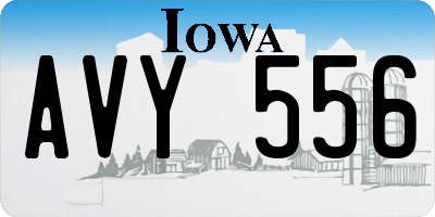 IA license plate AVY556