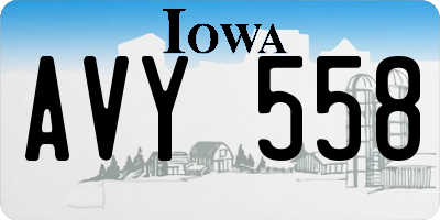 IA license plate AVY558