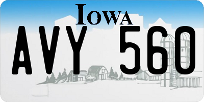 IA license plate AVY560
