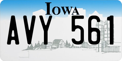 IA license plate AVY561