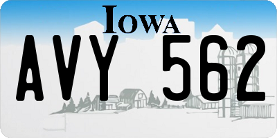 IA license plate AVY562