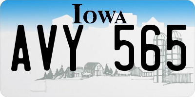 IA license plate AVY565