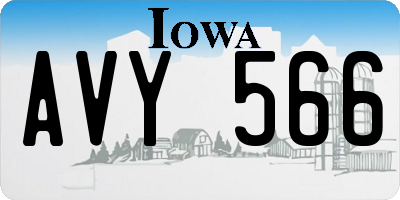 IA license plate AVY566
