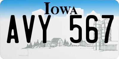 IA license plate AVY567
