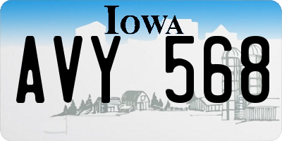 IA license plate AVY568