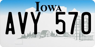 IA license plate AVY570
