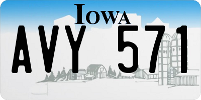 IA license plate AVY571