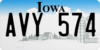 IA license plate AVY574