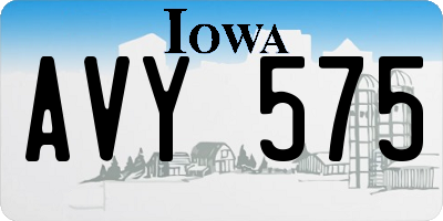 IA license plate AVY575