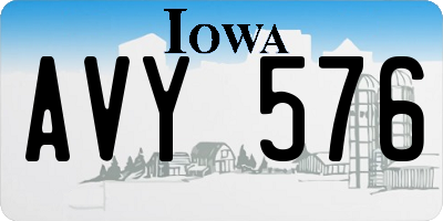 IA license plate AVY576