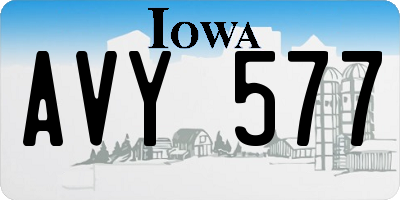 IA license plate AVY577