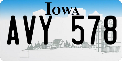 IA license plate AVY578